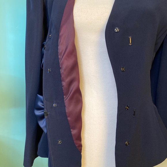 Saks 5th Ave.Arthur Doucette Navy peplum jacket - Picture 4 of 5